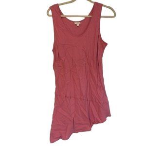 J Jill Asymmetrical Shirt L Barbie Salmon Pink Sleeveless Textured Soft Girl